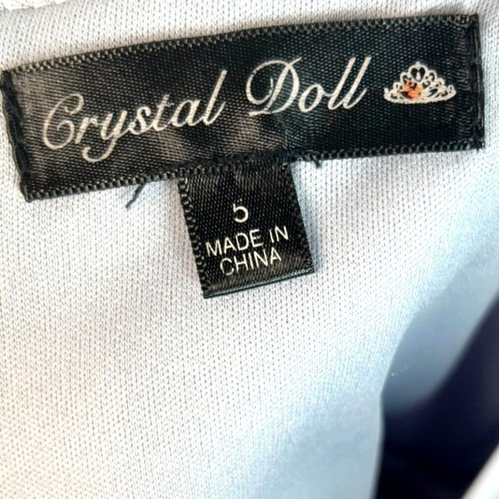 Crystal Doll Juniors Gray Floral Print Satin Bubble Hem Party Mini Dress Size 5 - Picture 9 of 10